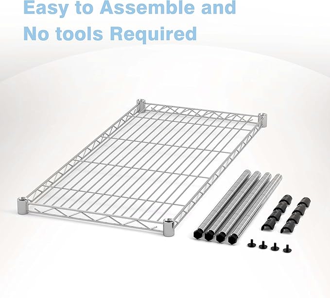 1-Tier Wire Shelf Rack,30" Wx14 Dx17 H,Single Metal Shelves Rack,Height Adjustable Metal Wire Shelving Unit and Storage KOR Kitchen,Cabinet,Countertop,Under-Sink,Closet,Pantry,Studio-NeatNest