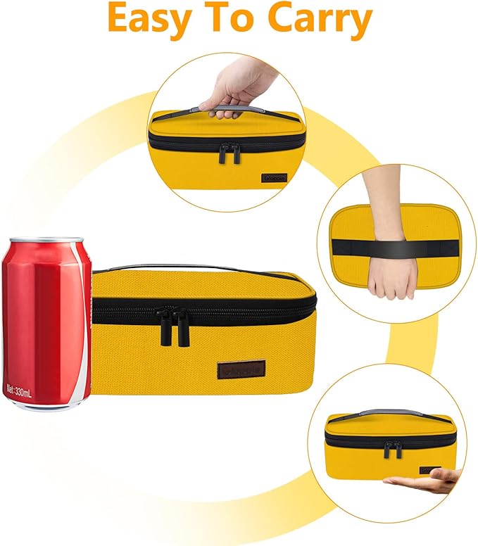 Gloppie Mini Lunch Box Small Kids Lunch Bag Compact LunchBox Bag, CPC Certified | Child-Safe Materials, Insulated LunchBag Reusable Sandwich Containers Snack Box, Yellow-NeatNest