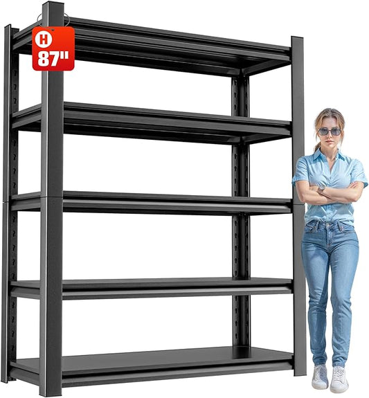 Heavy Duty Metal Storage Rack Shelving for Garage, 5 Tier Shelving Unit - Garage Storage Shelf, Industrial Utility Shelving, Durable Metal Shelf Organizer 24" D x48 W x87 H-NeatNest