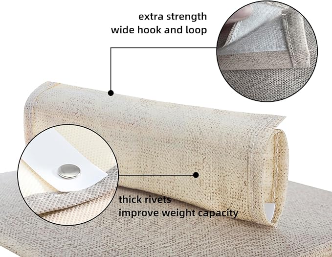 2 Packs Hanging Closet Organizer 5-Shelf Hanging Shelves Collapsible Hanging Storage Shelf for Bedroom College Dorm Pantry Camper RV, Beige-NeatNest