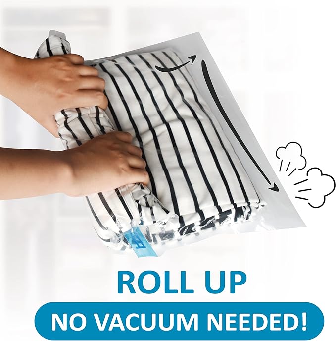 Compression Bags for Travel - Travel Essentials - 24 Pack Space Saver Bags - No Vacuum Needed - Compression Packing Bags for Cruise Accessories-NeatNest