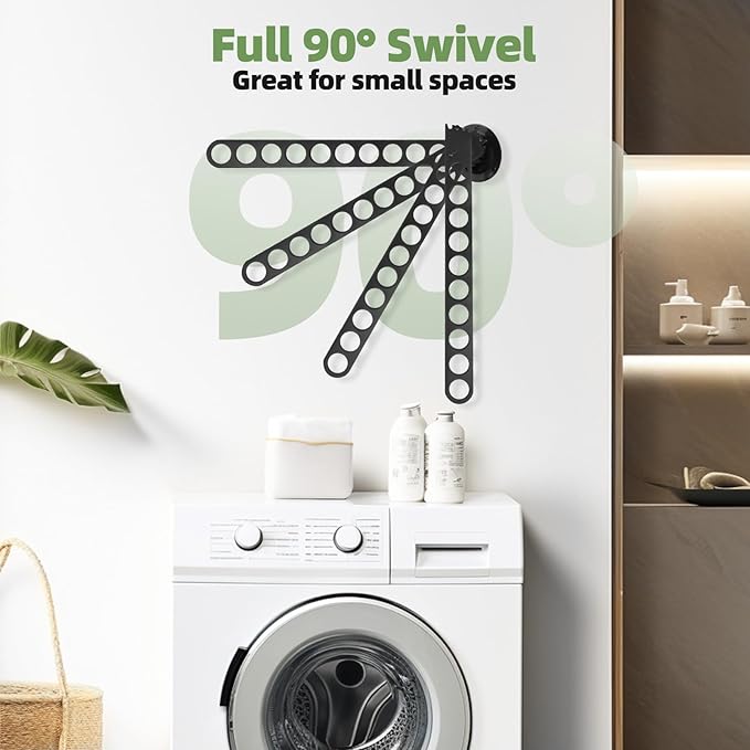 Alise Wall Mounted Clothes Drying Rack, Stainless Steel Adjustable Laundry Room Hanging Rack, Laundry Clothes Hanger Rack Space Saving for Laundry Closet Bathroom Bedroom-NeatNest