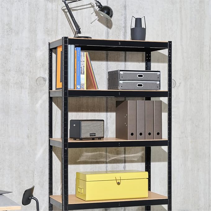 59 x 30 x 12 inches, Black 5 Tier (200LB Per Shelf), 2000LB Capacity Garage Shed Storage Shelving Units, 5 Year Warranty