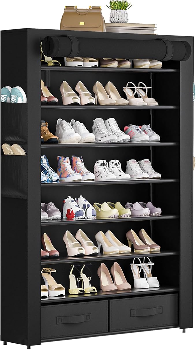 Tall Shoe Rack Dustproof Cabinet Large Capacity 8 Tier Shoe Organizer,32-40 Pairs of Shoes-NeatNest
