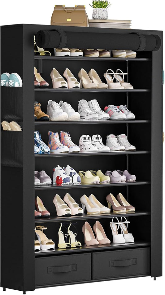 Tall Shoe Rack Dustproof Cabinet Large Capacity 8 Tier Shoe Organizer,32-40 Pairs of Shoes-NeatNest
