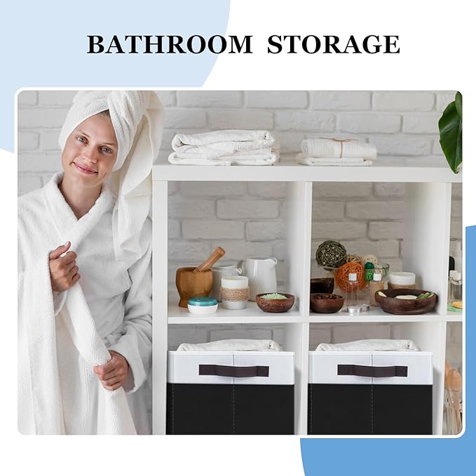 Criusia Large Storage Bins for Shelves 4 Pack, Closet Storage Baskets for Clothes Blanket Beddings Towels, Collapsible Fabric Closet Organizer Bins with Handles/ Laundry Room Organization-NeatNest