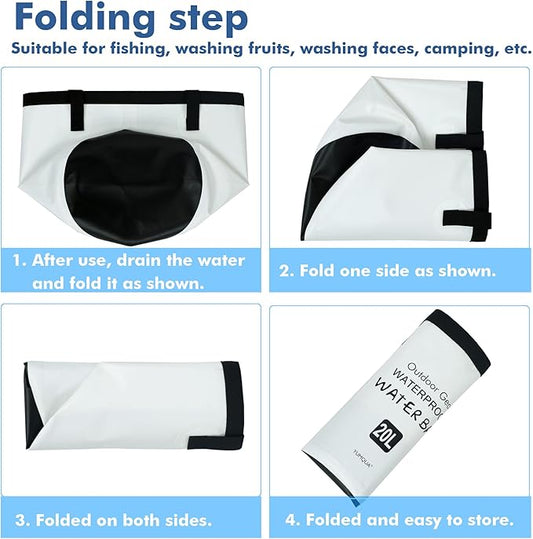 Collapsible Bucket 5 Gallon, Multifunctional Portable Folding Bucket Water Container Wash Basin for Camping Fishing Hiking Traveling Backpacking Outdoor Survival Gardening Car Washing-NeatNest