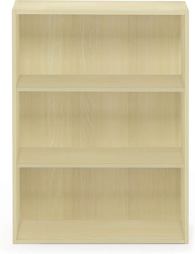 Furinno Pasir 3-Tier Open Shelf Bookcase, Steam Beech