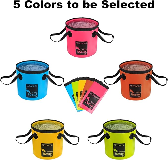 AUTODECO Collapsible Bucket 5 Gallon Container Folding Water Bucket Portable Wash Basin 20L-NeatNest