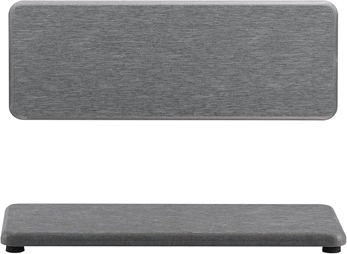 2 Pcs Water Absorbing Stone Trays, Kitchen/Bathroom Sink Soap Dish, Diatomite Tray Used for Hand Soap & Cosmetic Bottles in The Modern Home, 3.15" W x 8.7" L, Gray-NeatNest
