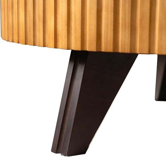 kevinplus 35.4'' Walnut Round Coffee Table Wood Modern Coffee Table for Living Room, Easy Assembly, Walnut