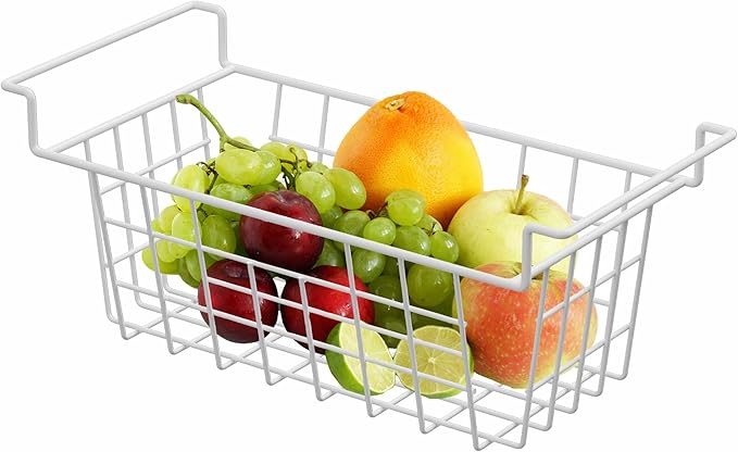 Chest Freezer Organizer Bins, Deep Freezer Basket Storage Wire Metal Hanging Baskets 17.5inch 2Packs