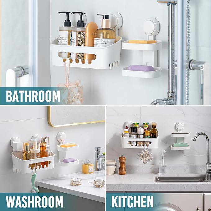 TAILI Shower Caddy Suction Cup Storage Basket