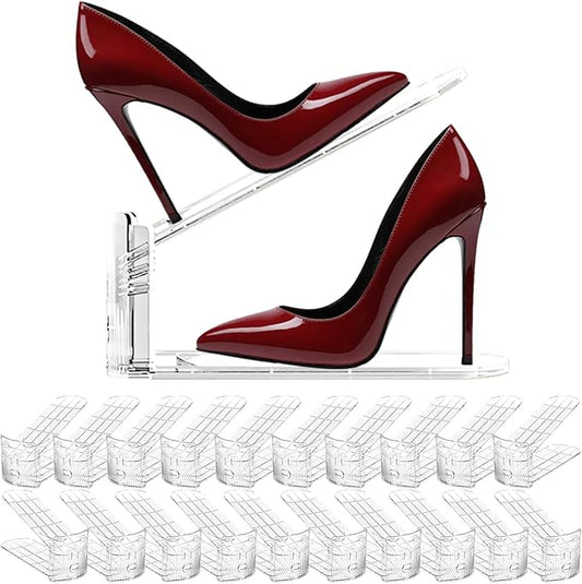 20PACK Shoe Slot Organizer Clear Shoe Stackers Organizers for Closet Space Saver 50% Shoes Display Shelf Rack Holders Zapateras Organizers-NeatNest