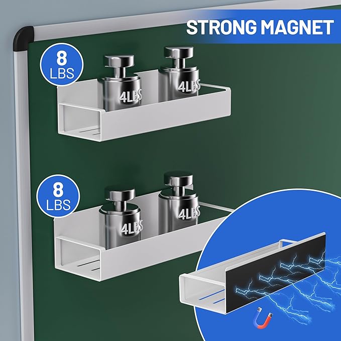Metal Magnetic Book Shelf For Whiteboard, 2 Pack Magnetic Shelves For Classroom