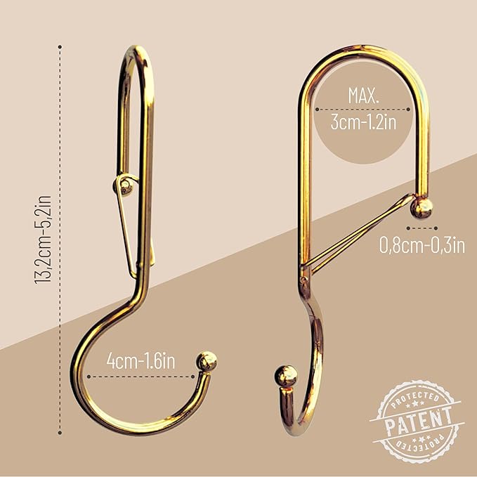 6 Purse Hanger for Closet. Tote Hanger. S-Shaped Hooks S Hooks Twist Design. Anti Drop S-Shaped Hook for Hanging Handbags with Safety Buckle to Prevent Falls. Heavy Duty. (Gold, Twisted)-NeatNest