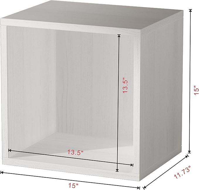 FUSUNBAO Magic DIY Cube Storage Organizer Stackable Cubes for Home Books Clothes Toy-Modular Cubby Storage System-Office Cubical-Bookcase Closet (French Oak,Drawer Cube)-NeatNest