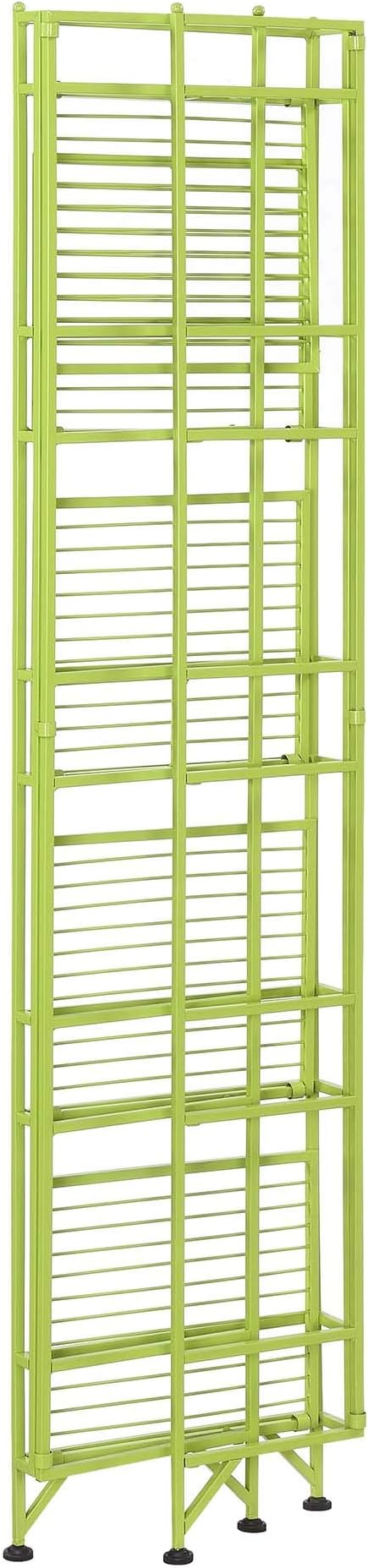 Convenience Concepts Xtra Storage Shelves - 5-Tier Folding Metal Storage Shelves, Closet Organizer for Office, Laundry Room, Bedroom, Garage, Kitchen, Bathroom, Lime Green-NeatNest