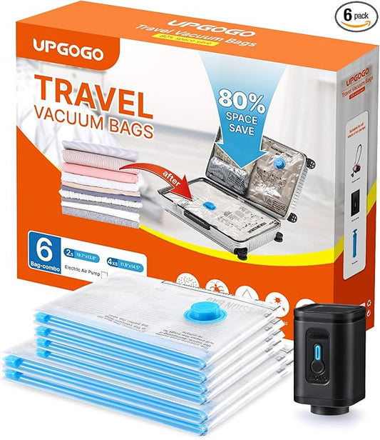 Travel Vacuum Bags Combo 6 Pack - Space Saver Vacuum Storage Bags for Clothing and Luggage-NeatNest