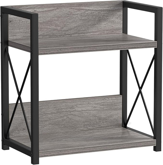Giikin Countertop Shelf Organizer, 2 Tier Coffee Organizer for Desktop, Grey Counter Shelf Spice Rack for Kitchen (Grey, M)-NeatNest