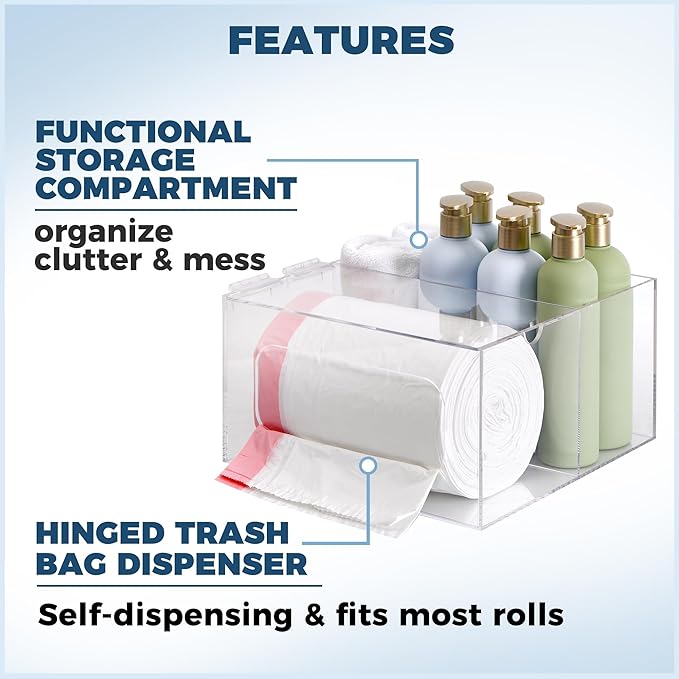 Storage Standard Trash Bag Kitchen and Bathroom Organizer - Large Garbage Bag Under Sink Dispenser - Acrylic Storage Cabinet-NeatNest
