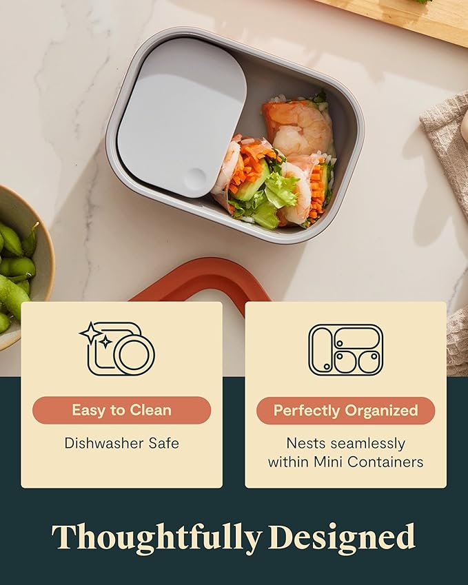 Caraway Mini Dash Inserts - 2pc .6 Cup Dash Ramekins w/Lids - Easy to Store, Non Toxic - Perfect for Sauces, Garnish, & Small Snack or Sides-NeatNest