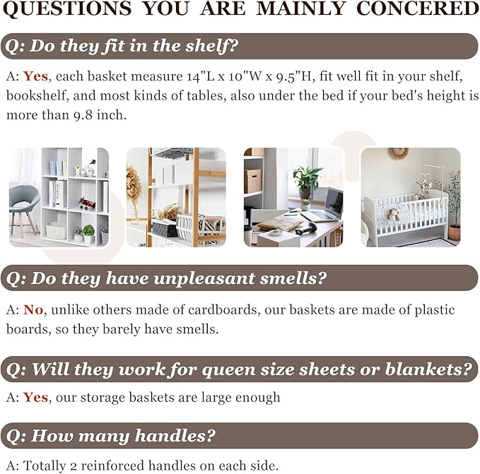 Criusia Large Storage Baskets 8 Pack Versatile Fabric Storage Bins for Closet Cabinet Wardrobe Nursery Pantry | Nursery Organizer Bins for Baby Diaper Toys Clothes | Housewarming Mothers Day Gift-NeatNest