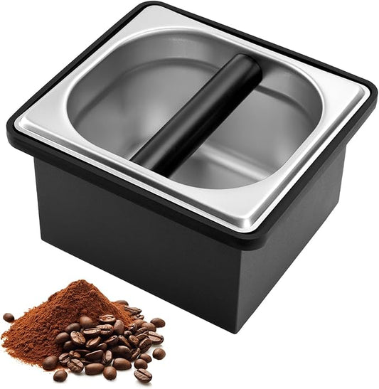 Espresso Knock Box, Stainless Steel Coffee Knock Box Large Capacity Coffee Pucks Container Espresso Machine Tool for Coffee Ground (Small)-NeatNest
