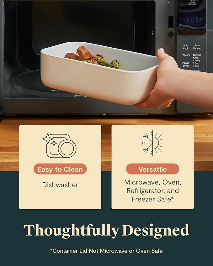 Caraway Glass Food Storage - 6.6 Cup Glass Container - Ceramic Coated Food Container - Non Toxic, Non Stick Lunch Box Container with Glass Lids - Dishwasher, Oven, & Microwave Safe - Navy-NeatNest