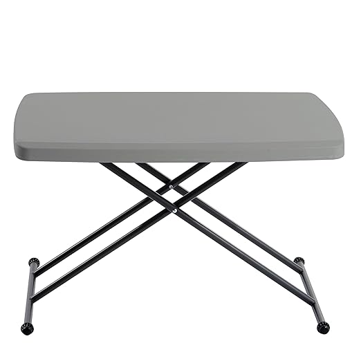Iceberg IndestrucTable TOO 1200 Series Personal Folding Table and COSCO Multi-Purpose Adjustable Height Personal Folding Activity Table (2 Pack), Black-NeatNest