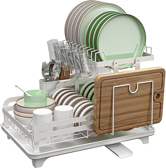 Dish Drying Rack Kitchen Dish Draining Rack 2 Tier Large Capacity for Kitchen Counter