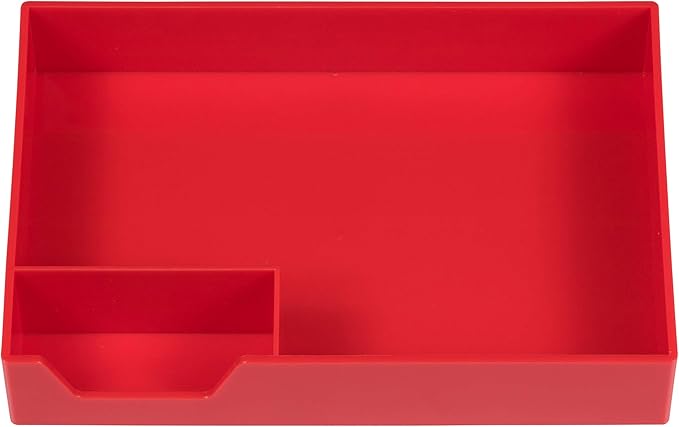 JAM Paper Stackable Half Desk Trays - Red - Office & Desk Supply Organizer Top Tray - Sold Individually-NeatNest