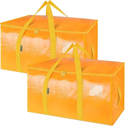 BALEINE 2-Pack Oversized Moving Bags with Reinforced Handles, Heavy-Duty Storage Tote for Clothes, Moving Supplies (Light Yellow, 2-Pack)-NeatNest