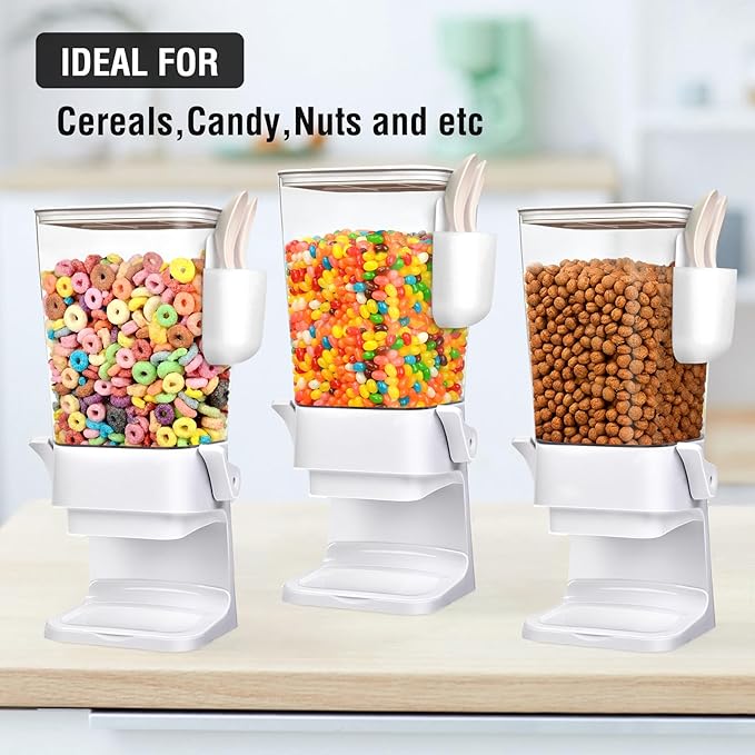 Cereal Dispenser Countertop with 2 Pack Bowls and Spoons 5.5 Qt Large Cereal Storage Container Holder for Pantry Dry Food Nut Dispenser Snack Candy Organizer Kitchen Organization for Oatmeal Granola-NeatNest
