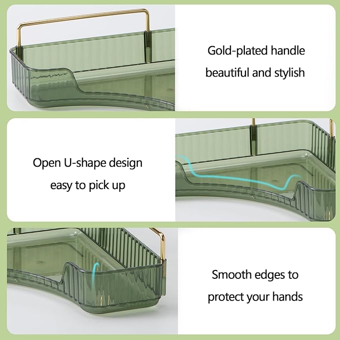 2-Tier Corner Bathroom Counter Organizer – Storage Shelf for Makeup, Perfume & Skincare, Space-Saving Countertop Tray Fits Bathroom, Dresser, Kitchen (Green)