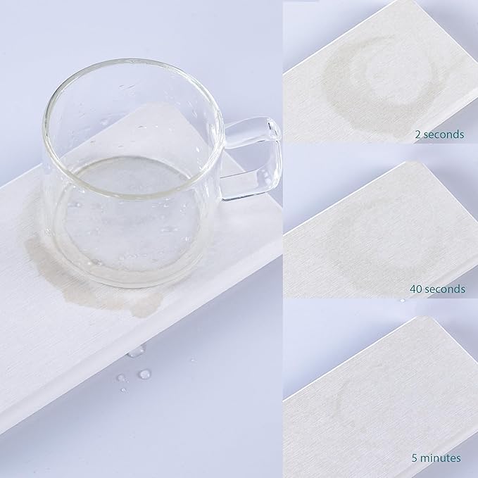 2 Pcs Water Absorbing Stone Trays, Kitchen/Bathroom Sink Soap Dish, Diatomite Tray Used for Hand Soap & Cosmetic Bottles in The Modern Home, 3.15" W x 11.8" L, White-NeatNest