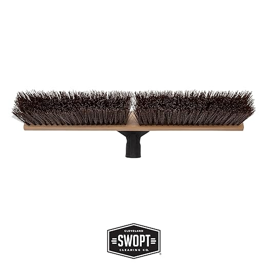 SWOPT 24” Premium Rough Surface Push Broom Head — Outdoor Push Broom for Driveways, Sidewalks, Patios — Cleaning Head Interchangeable with All SWOPT Cleaning Products for Efficient Cleaning & Storage