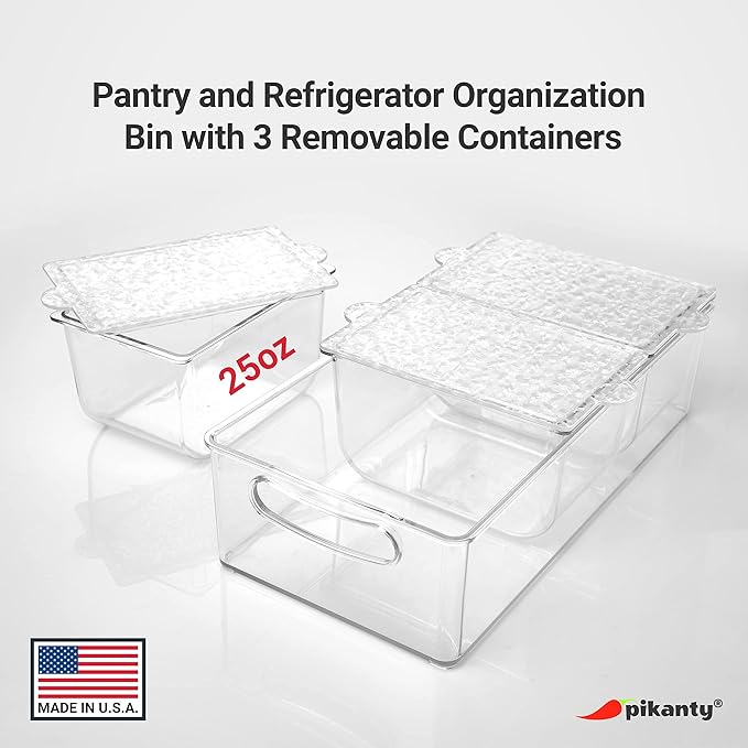 Condiment Server with 3 Removable Containers and Lids - Ideal for Parties, BBQs, and Picnics, Dishwasher Safe, and Made in the USA-NeatNest