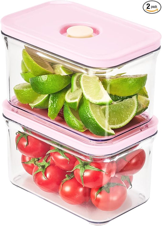 Premium Airtight Food Storage Containers ROSE Rectangular 1.06qt 2P/SET, Patented Double Silicone Lining, 100% Leak Proof, BPA-FREE