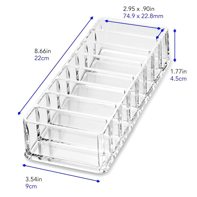 byAlegory Acrylic (Bronzer, Highlighter, Powder, Blush) Compact Makeup Organizer | 8 Space Cosmetic Storage (CLEAR)-NeatNest
