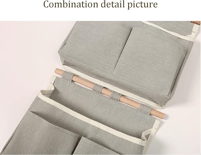 2Pcs Wall Hanging Storage Caddy Bag,Over Door Hanging Storage Bags Wall Mount Hangable Organizer，File Magazine Waterproof Linen Cotton Fabric Living Room Bedroom Bathroom (White)…-NeatNest