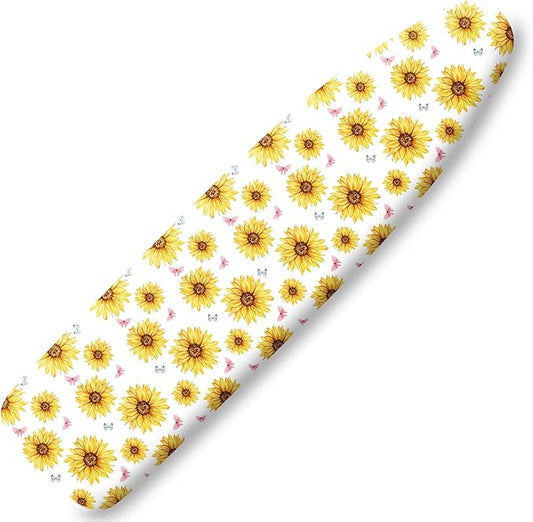 Extra Thick Ironing Board Cover and Pad, Summer Sunflowers 15x54 Ironing Board Cover, Resist Scorching and Staining,Elastic Edges,Farmhouse Spring Summer Yellow Flowers Butterfly