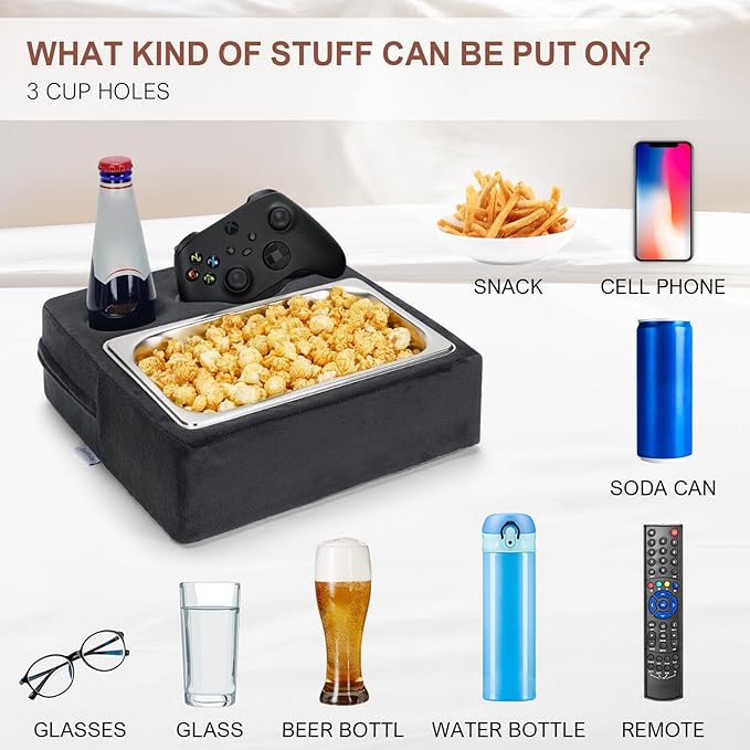 Couch Cup Holder, Couch Caddy, Couch Drink Holder, Bed Cup Tray, Sofa Cup Holder Remotes Holder for Cups, Headphones, Snacks and Phones, Use it on Car, Pack, Beach, RV, and More-NeatNest