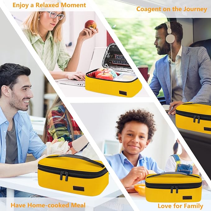 Gloppie Mini Lunch Box Small Kids Lunch Bag Compact LunchBox Bag, CPC Certified | Child-Safe Materials, Insulated LunchBag Reusable Sandwich Containers Snack Box, Yellow-NeatNest