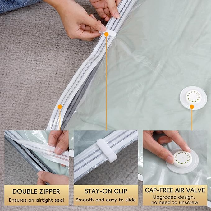 Vacuum Storage Bags with Electric Air Pump, 20 Pack (5 Jumbo, 5 Large, 5 Medium,5 Small) Space Saver Bag, Space Saver Bag, Vacuum Sealer Bags for Clothes, Blanket, Duvets, Pillows, Comforters, Travel-NeatNest
