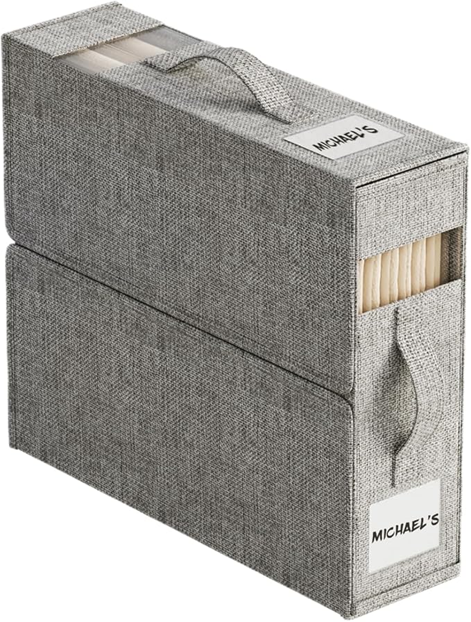 1Pack Sheet Organizers and Storage with Handles – Foldable Linen Closet Storage for King & Queen Sheet Sets – Clear Window & Removable Labels – Dustproof & Space-Saving Design, Grey-NeatNest
