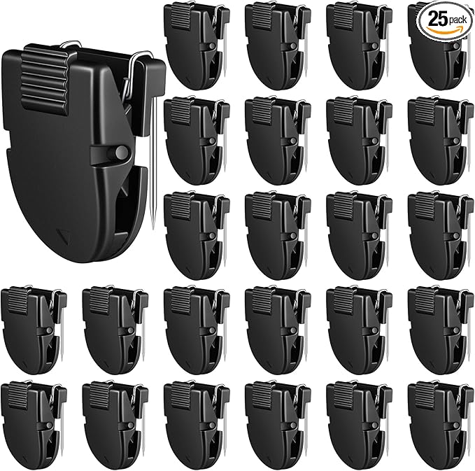 25 Pcs Cubicle Clips Fabric Panel Cubicle Accessories Fabric Partition Panel Wall Clip Office Photos Wall for Notes Memos Standard Size, 40-Sheet Capacity (Black)