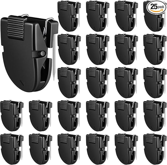 25 Pcs Cubicle Clips Fabric Panel Cubicle Accessories Fabric Partition Panel Wall Clip Office Photos Wall for Notes Memos Standard Size, 40-Sheet Capacity (Black)