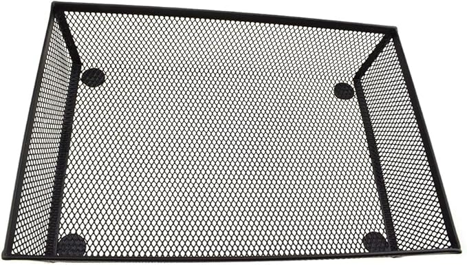 HAHIYO Stackable Mesh Tray Cup 9 x 6 x 2 inches Sturdy Container for Desk Drawer Organizer Collection for Home Office School kitchen Soft Foam Feet No Sharp Edges 1 Pack Black-NeatNest