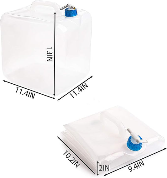 Cedilis 2 Pack 5.3 Gallon Collapsible Water Container with Spigot, Food Safe Water Storage Jug, BPA-Free Camping Water Storage Jug Canteen for Outdoor Hiking and Emergency, Portable, Foldable-NeatNest